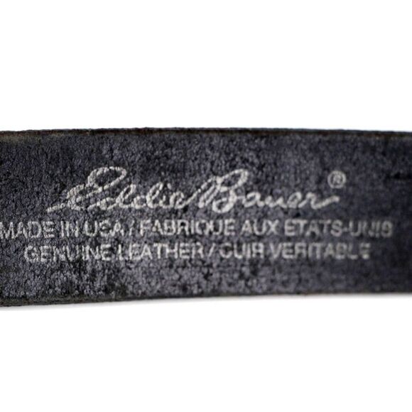 Eddie Bauer BLACK GENUINE LEATHER 1.25"Wd CASUAL DRESS MEN'S BELT Sz 38 (28D - Picture 7 of 15